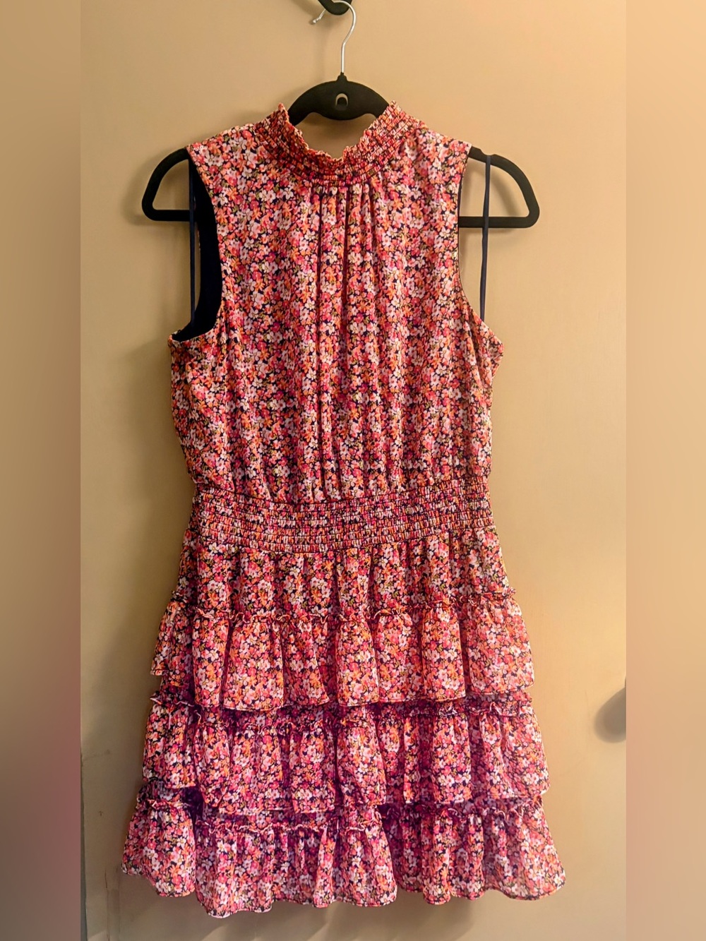 STATE 1 Pink Floral Smocked Tiered Dress - Picture 4 of 5